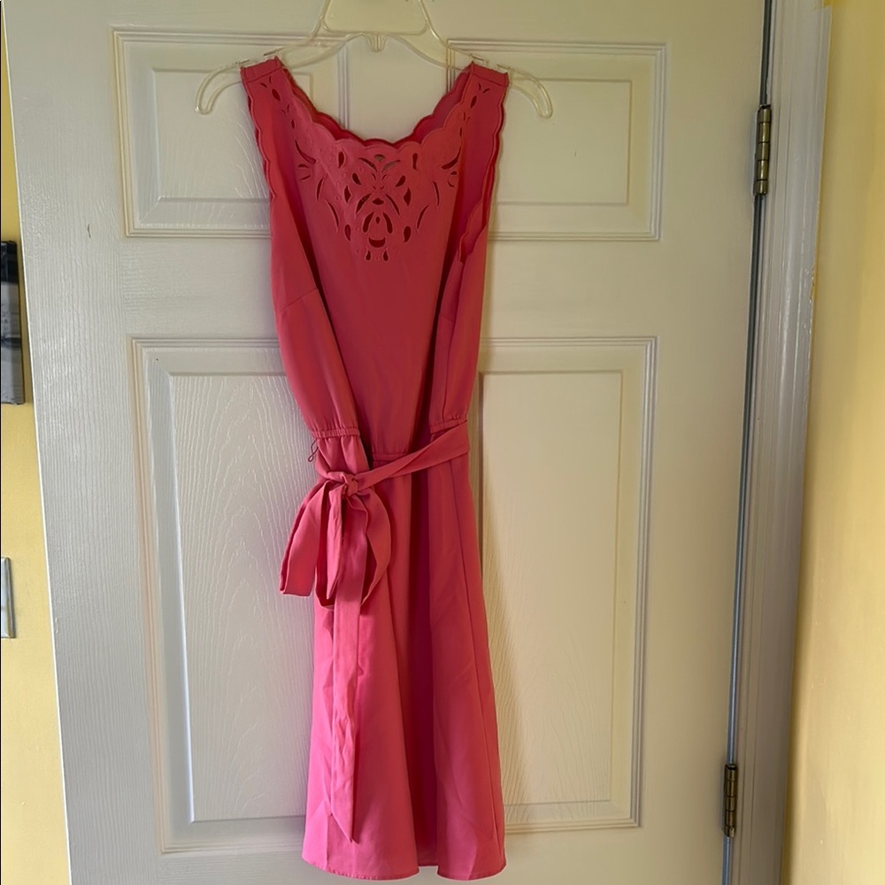 LOFT - Pink Sleeveless Dress with Belt